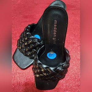 Black braided sandals